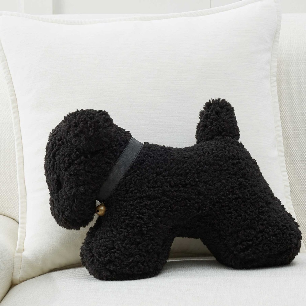 Pottery Barn Pillow - Sherpa Dog With Bell